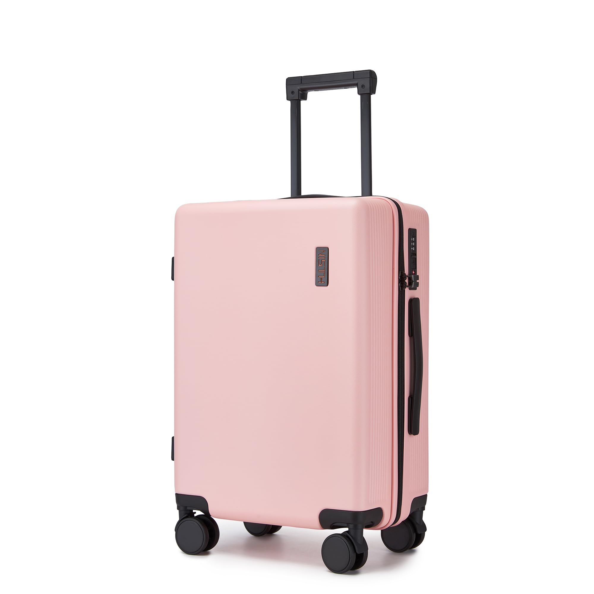 carry on luggage 22x14x9 airline approved, 20 inch carry-on suitcase, hard shell luggage with spinner wheels, hardside small rolling suitcase with tsa lock for travel (pink, 20 inch)