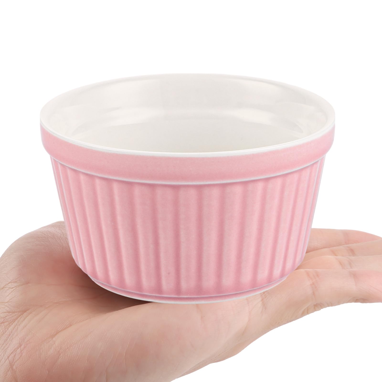 SHUESS Ramequin crème brûlée lot de 12, 200 ml rose, bols en céramique 9 cm pour four et micro-ondes, moules à soufflé empilables, ramequins individuels pour desserts, sauces et snacks