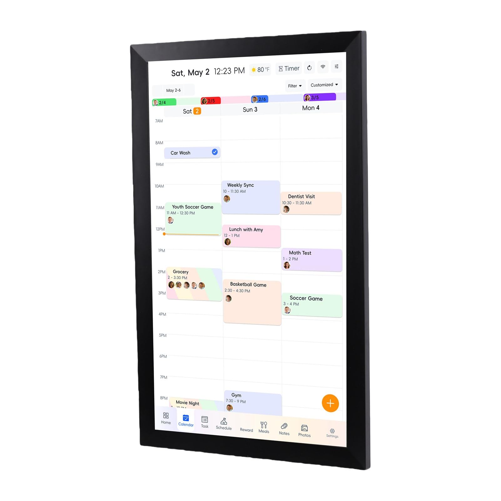 Denash 21.5 Zoll Smart Digitaler Kalender, Wandmontage Touchscreen