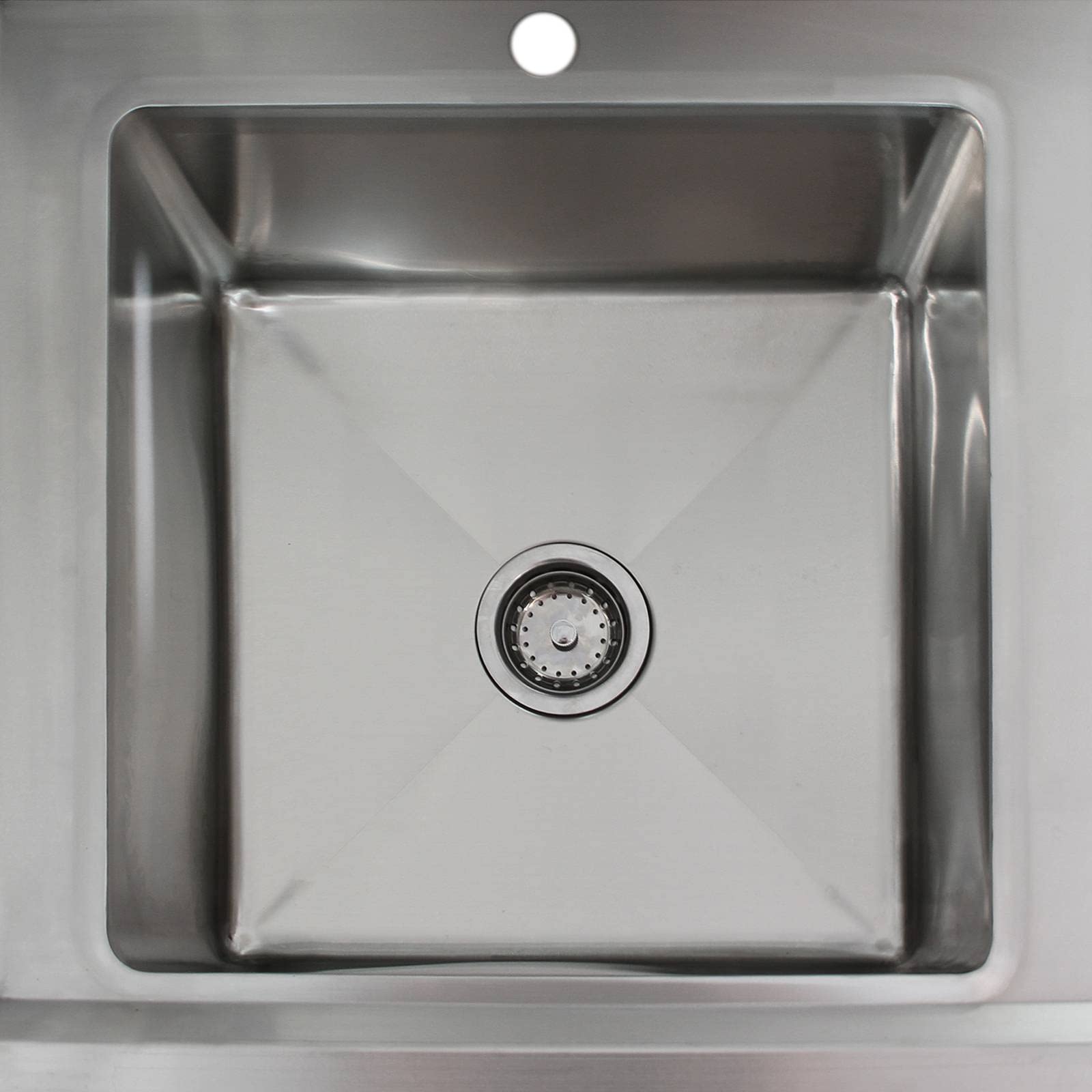 Banco de laboratorio con fregadero de acero inoxidable 1.0 superficie de drenaje para banco de laboratorio derecho mesa de trabajo para laboratorio protección contra salpicaduras tapón de seda pies