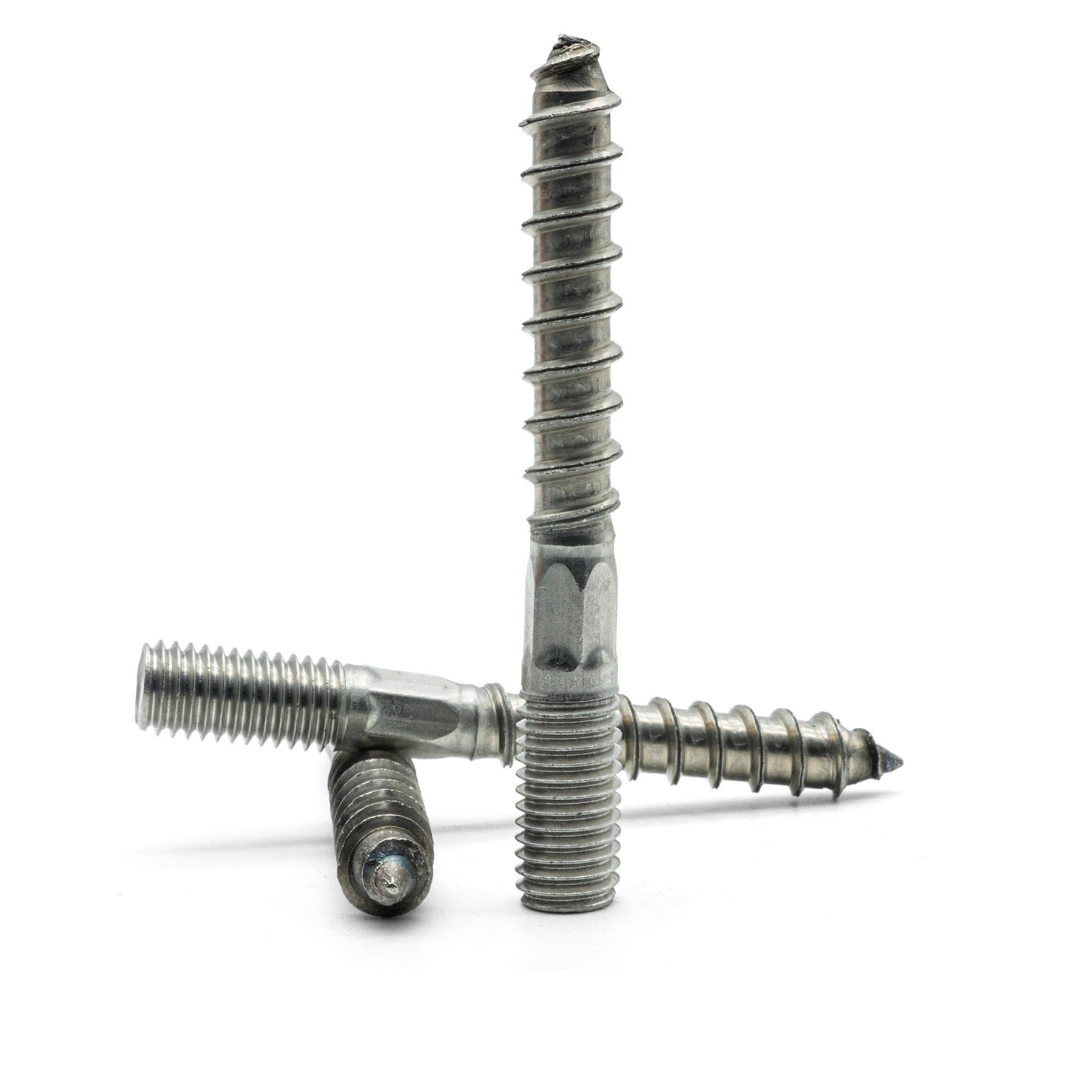 Hippo Hardware M8 (8mm X 90mm) Dowel Screws Wood to Metal Dual Thread Hanger Bolts A2 Stainless Steel (Pack of 3)