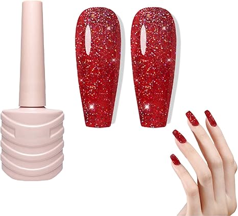 Amazon Co Jp チャーミングなグリッタージェルネイルポリッシュ 魅力的な反射グリッタージェルネイルポリッシュ 輝くデザインネイルアートポーランドのホリデーギフトパーティーカラー Ainichi ビューティー