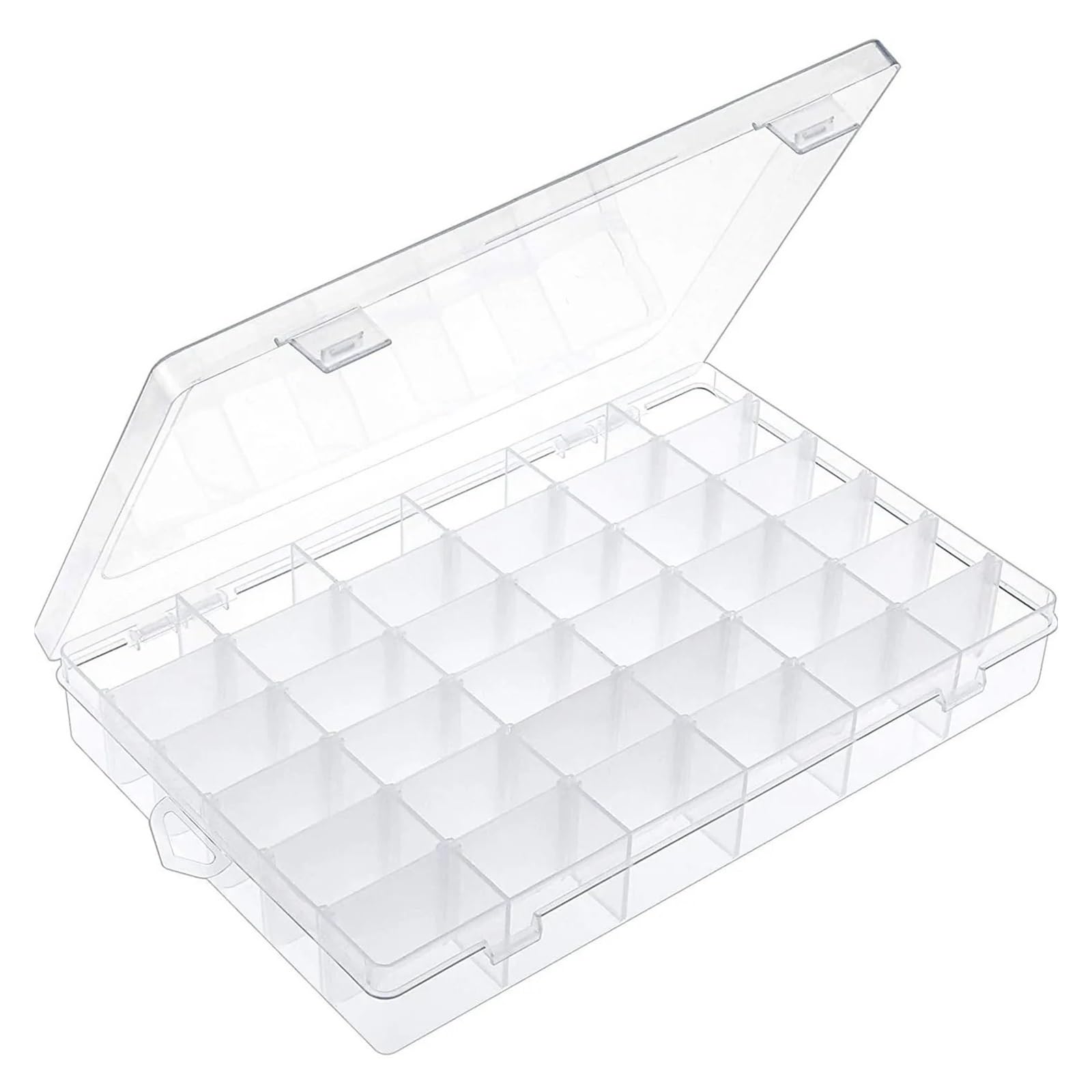 EMHSJSYVB 36 Grid Transparent Plastic Storage Box, With Adjustable Compartments, For Storing Small Items