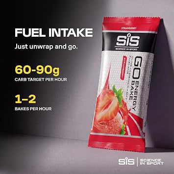 SiS GO Energy Bakes, 30g Dual-Source Carbohydrates, Strawberry, 12 Count