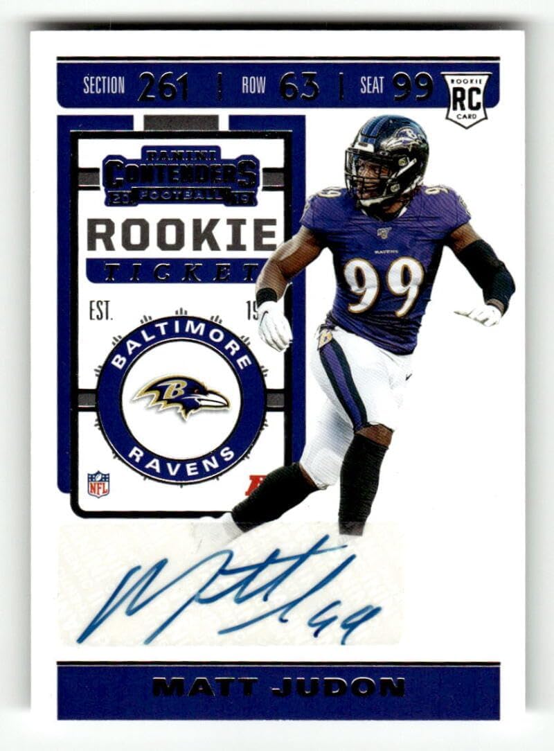 2019 Panini Contenders Rookie Ticket #153 Matt Judon RC Rookie AUTO Autograph Baltimore Ravens NFL Football Trading Card