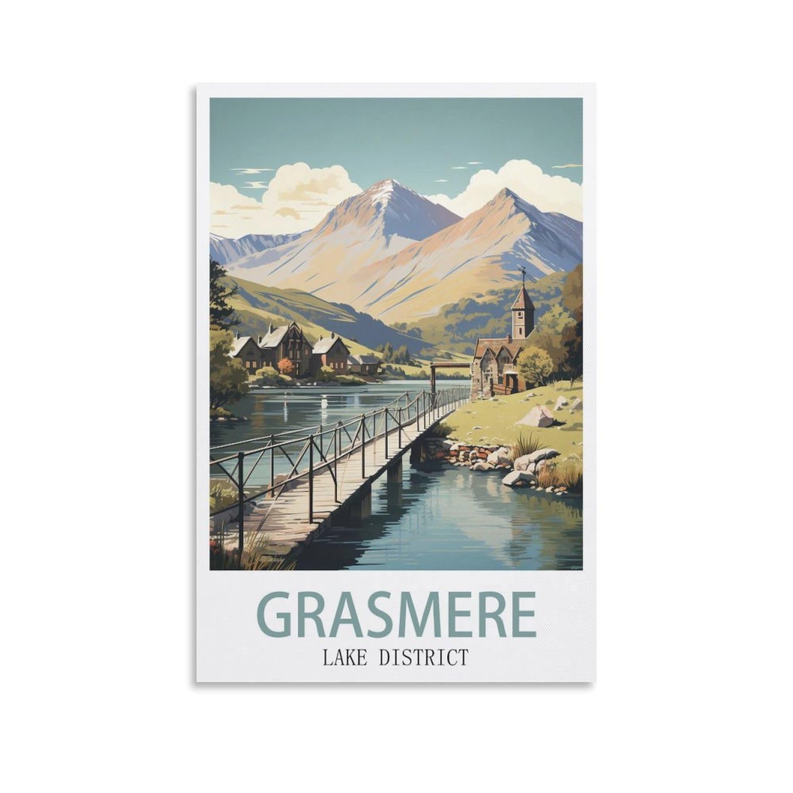 EZMLFA 5D Diamond Art Kits for Beginner,Grasmere,Diamond Art House DIY Diamond Art Kits for Home Wall Decor 30x40cm