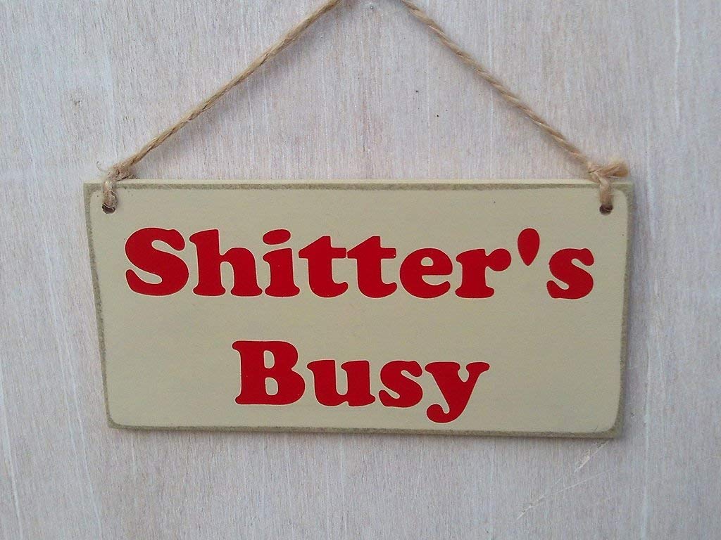 Free Brand 8X15cm， Shitters Busy Shitters Free Double Sided Door Sign. Occupied Vacant Sign Bathroom Occupied Sign Toilet Busy Sign Shitter Sign Decorative Sign Home Wooden Sign Plaque 841030