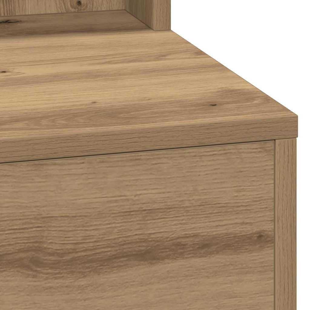 Toaletka Artisan dąb 100 x 41 x 135 cm, materiał drewnopochodny, z oświetleniem lustra LED, miejsce do przechowywania USB, do sypialni, kosmetyków i pielęgnacji