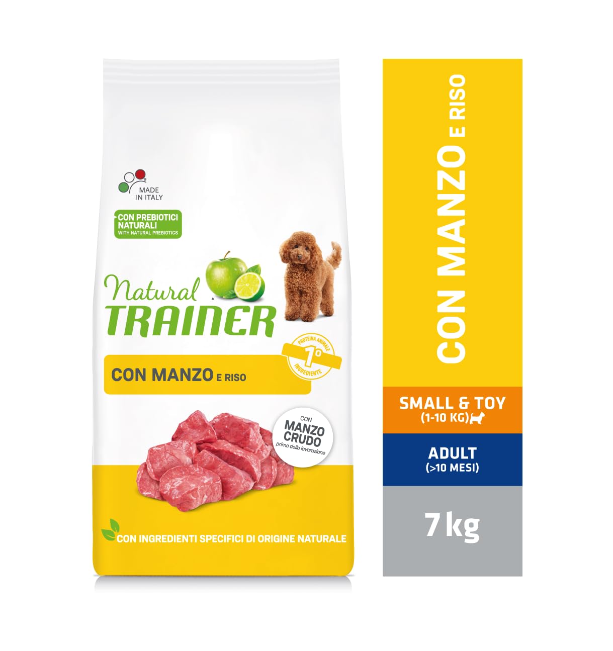 Natural Trainer - Cibo per Cani Small & Toy Manzo e Riso 7kg