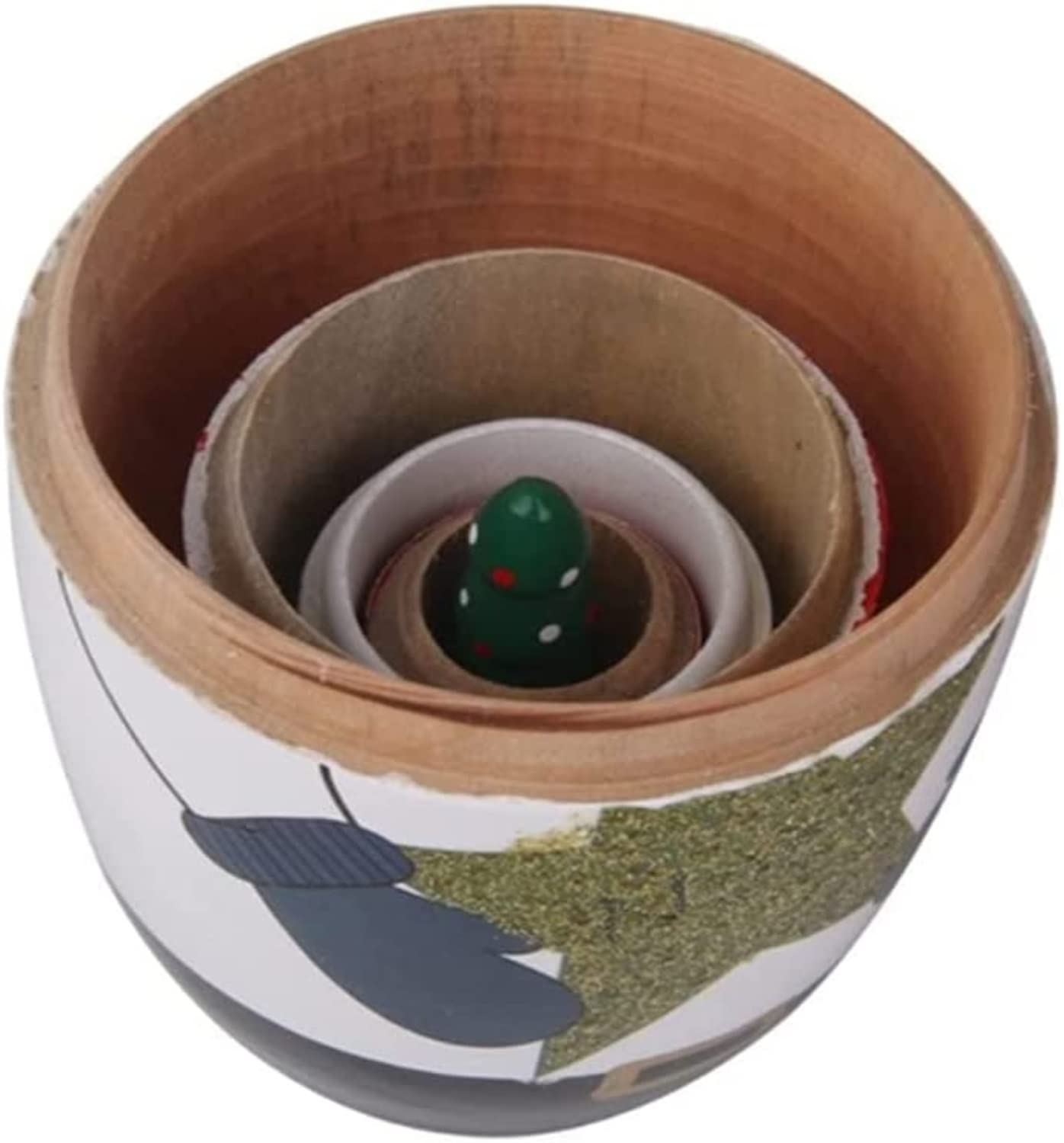 Matrioska 5 Pezzi Bellissime Bambole Russe Di Nidificazione In Legno Fatte A Mano Babbo Natale Pupazzo Neve Matrioska Regalo Giocattolo Impilabile