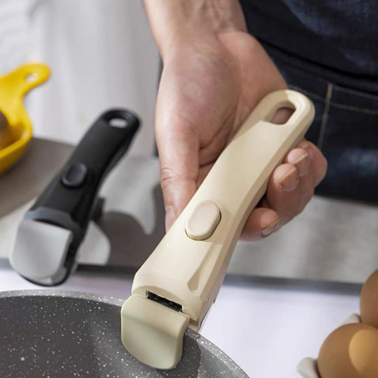 Poignée Amovible Anti-brûlure Pour Casserole – Longueur 17,5 Cm, Matériaux ABS/inox/silicone, Design Ergonomique
