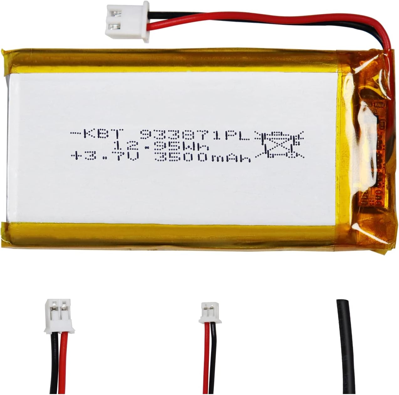KBT 3.7V 3500mAh Li-Polymer Battery: 933871 Lipo Rechargeable Lithium-ion Replacement Batteries with PH 2.54 JST Connector, PH1.25/2.0 JST Connector for Replacement