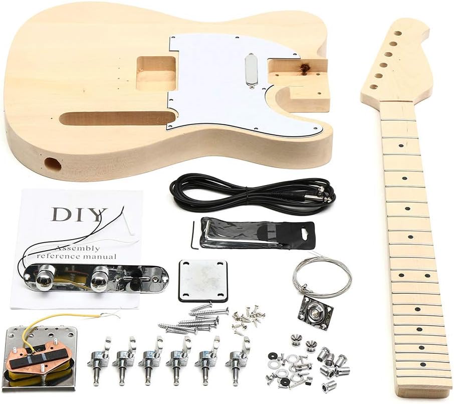 ACDOS Unfinished DIY Electric Guitar Mahogany Body Rosewood Fingerboard Kit Set Durable ACDOS