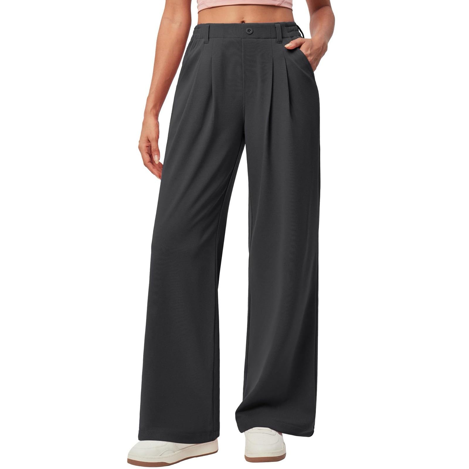 Generisch Pantalones de traje para mujer, pantalones de pierna ancha