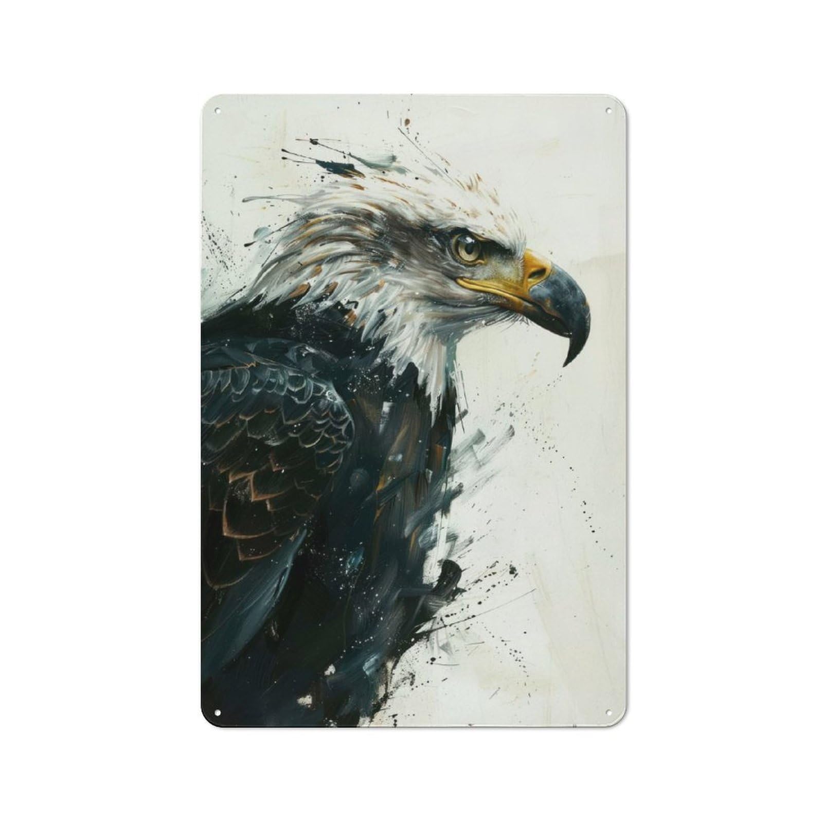 Junmoney Eagle Majesty Metal Plaque 30X20cm With For Pub Or Café, Rustic Decor, For Pub Decor Enthusiasts