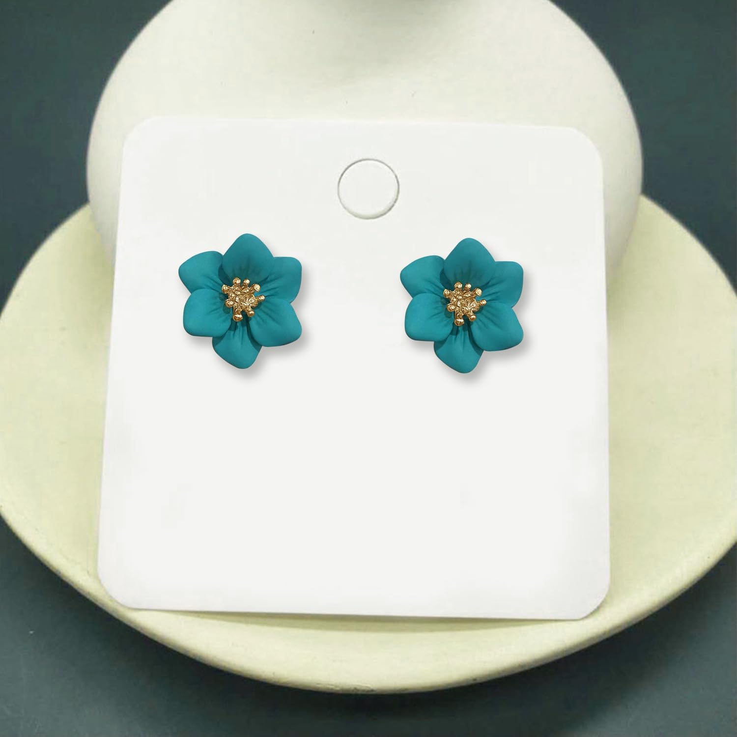 GPASTG Bohemian Tiny Daisy Flower Dangle Drop Earrings Boho Matte Painted Metal Floral Stud Earring For Women Lover and Friends - Image 5