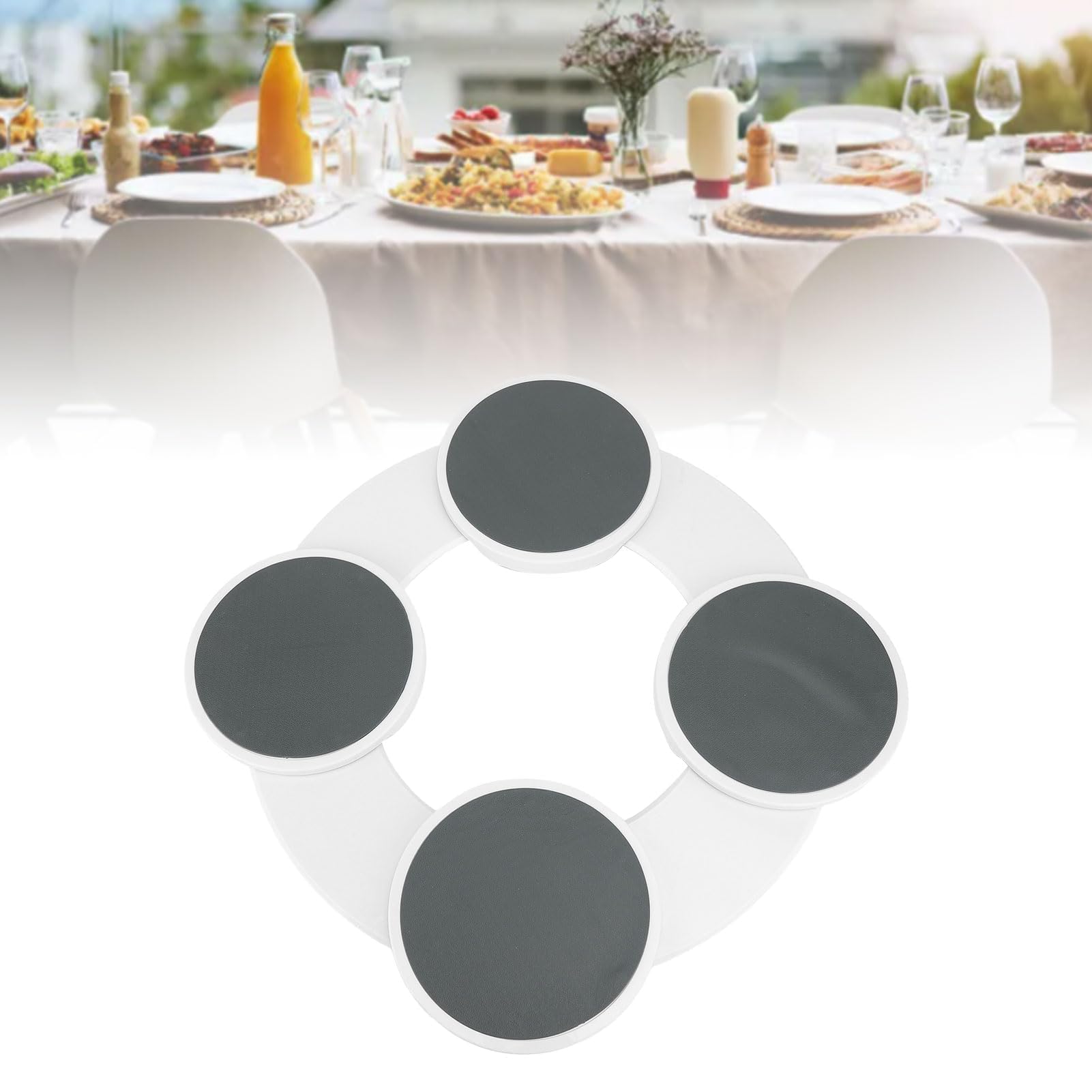 Vassoio Girevole Piatto da Portata Rotondo da Tavolo per Piano di Lavoro della , Tavolo da Pranzo Riutilizzabile con Guida di Scorrimento Manuale Giradischi con Rotazione
