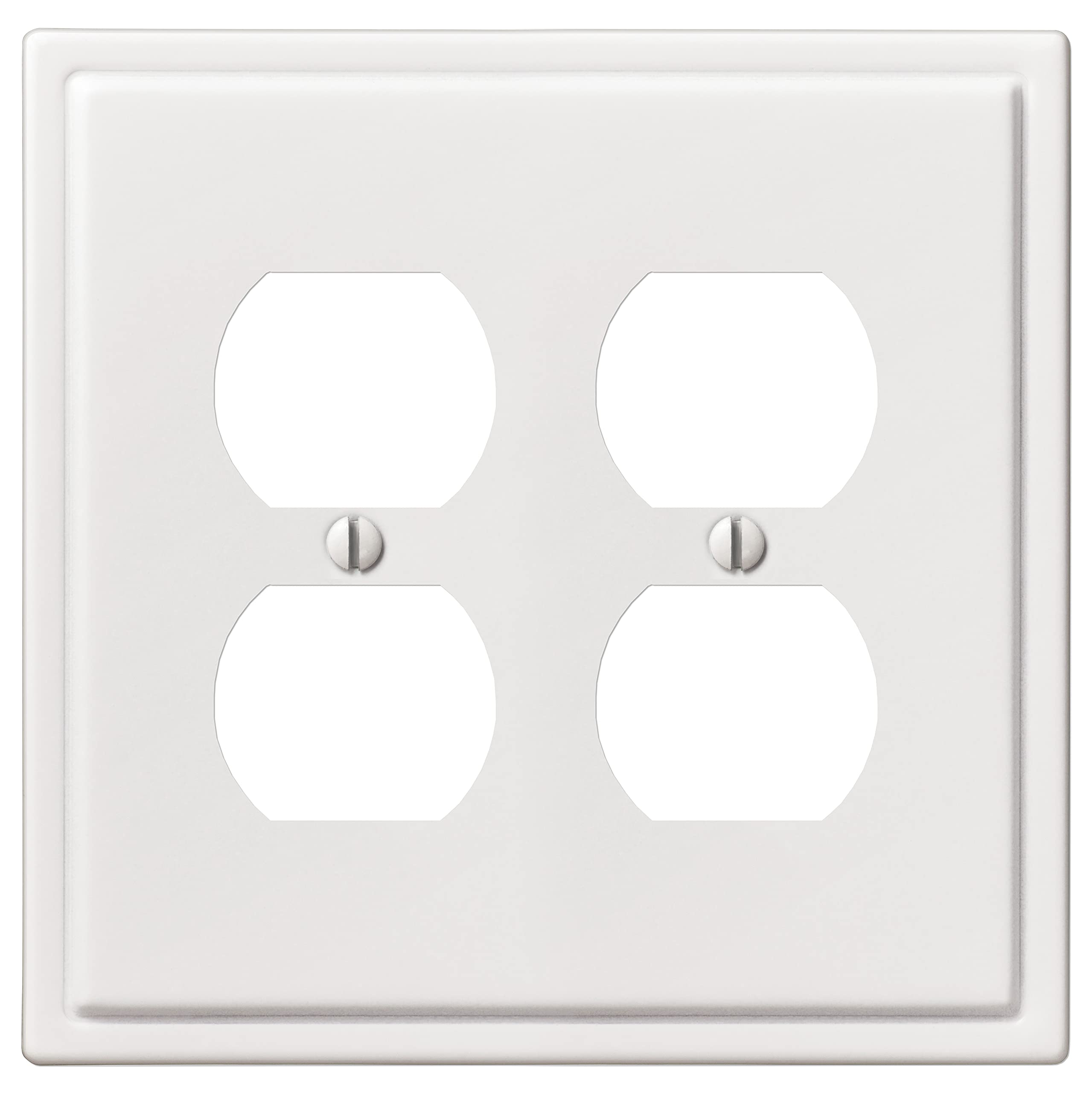 Plaque murale moderne 2 Duplex Amerelle en acier laqué blanc pur
