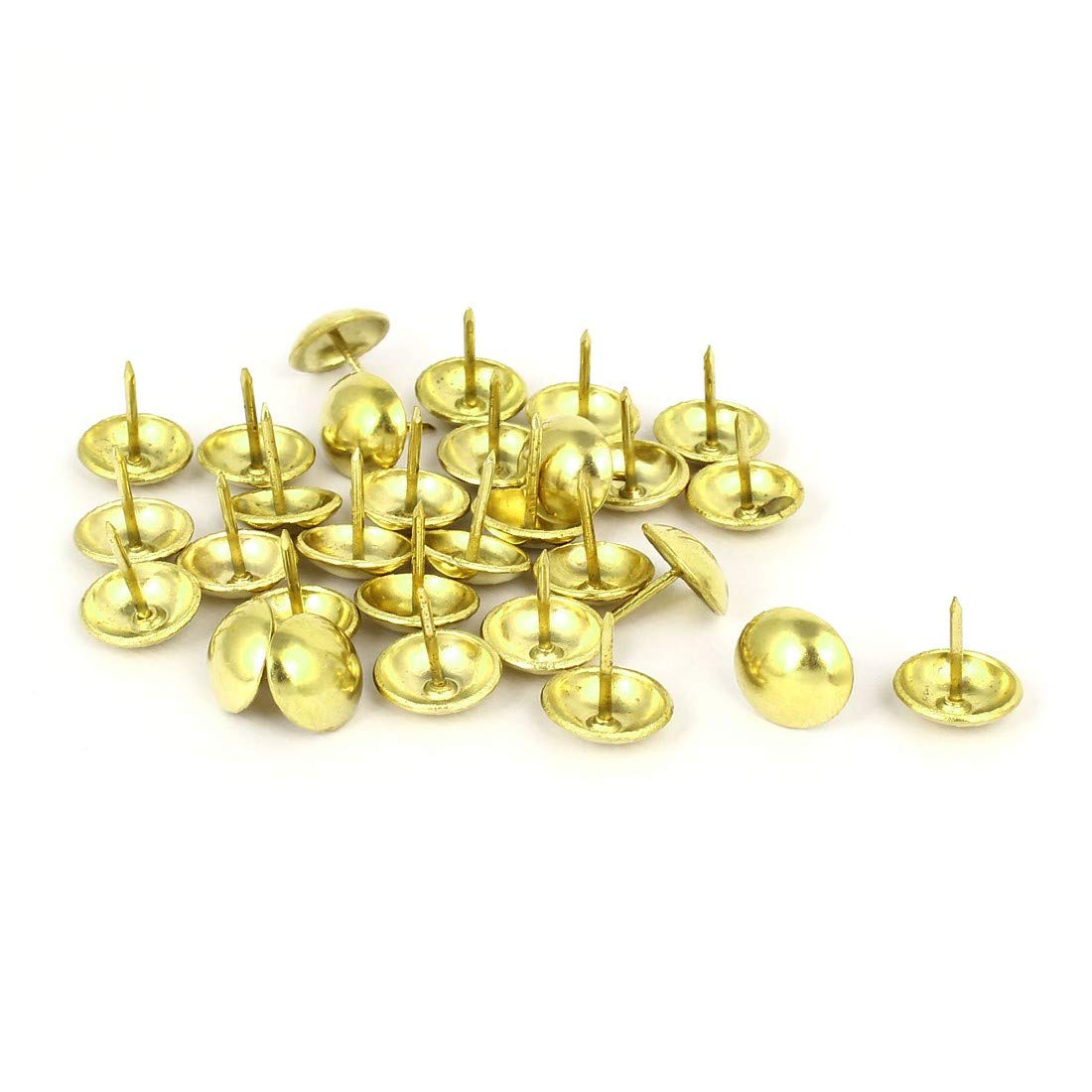 FIYA New Lon0167 Metal Round Featured Head Upholstery Tack reliable efficacy Nail Gold Tone 14mm Dia 30pcs for Home Decor(id:cf7 18 07 62f)