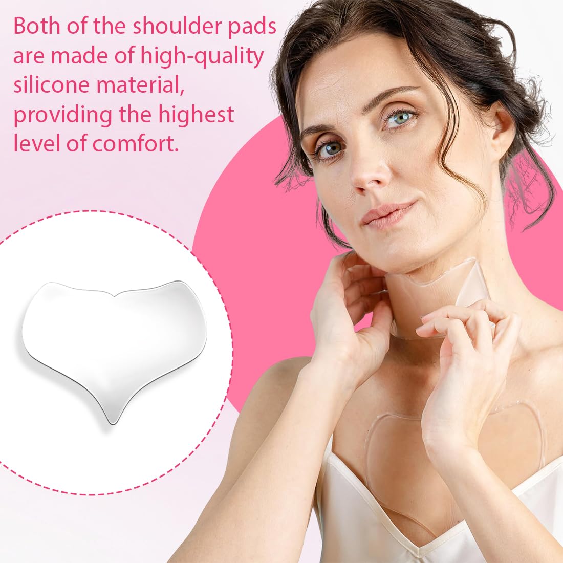 2 Pezzi Cuscinetti per Petto in Silicone, Tamponi Antirughe del Torace, Cerotto Silicone, Copricapezzoli Silicone, Cerotti Antirughe in Silicone Riutilizzabili, per Donne Ragazze