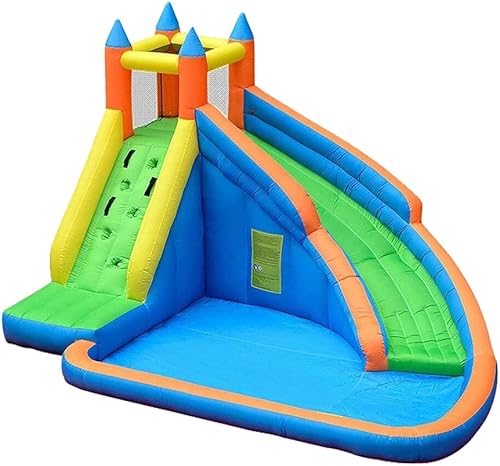 Bounce House Castle - Piscina de tobogán acuático con bomba de aire de alto flujo