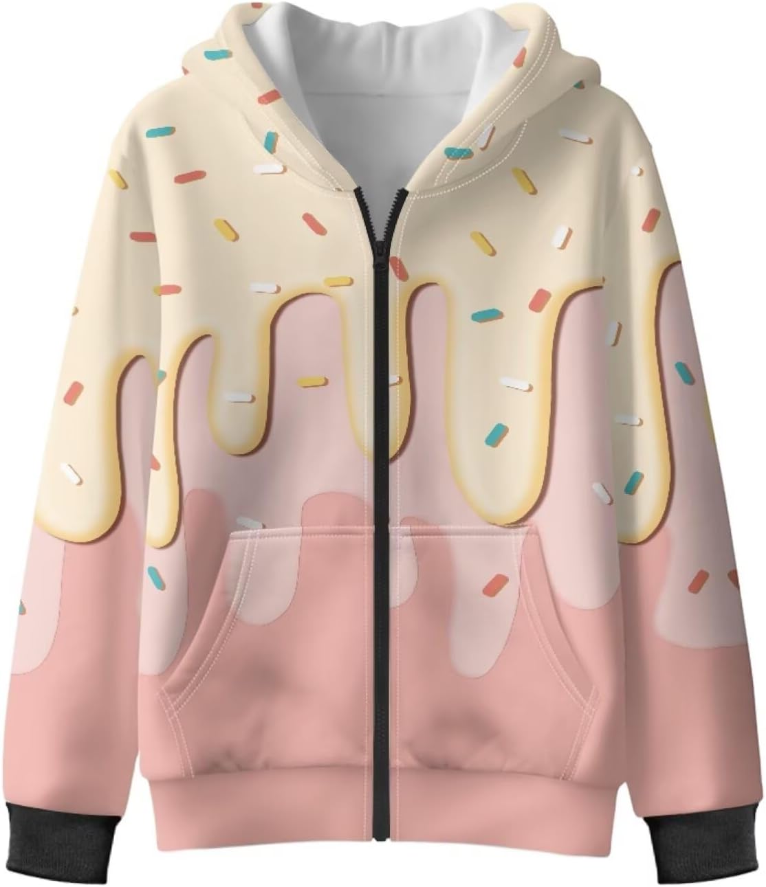 Cute Capybara Hooded Sweatshirt for Boys Girls Full Zip Fleece Hoodie Soft Sports Jacket for Travel