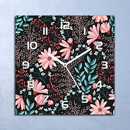 Horloge en verre moderne Coloray 30x30 cm murale style bohème