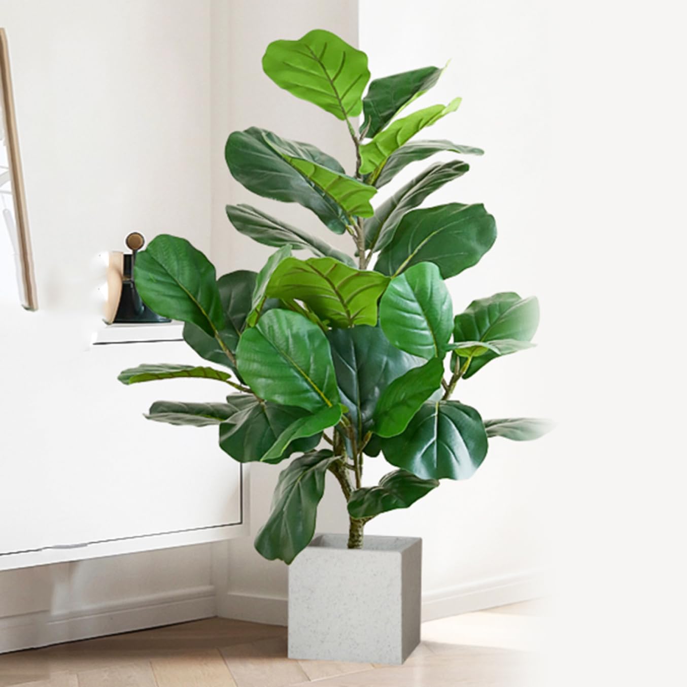Amazon｜HGJH フェイクグリーン 人工観葉植物 ウンベラータ+Eタイプの 