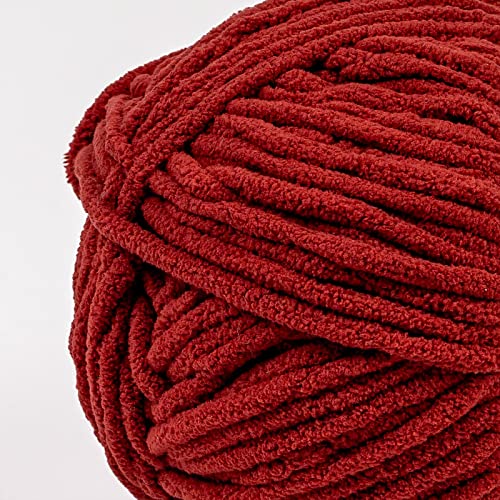 Image of Crafted By Catherine Blanket Solid Yarn - 4 Pack (213 Yards Each Skein), Red, Gauge 6 Super Bulky