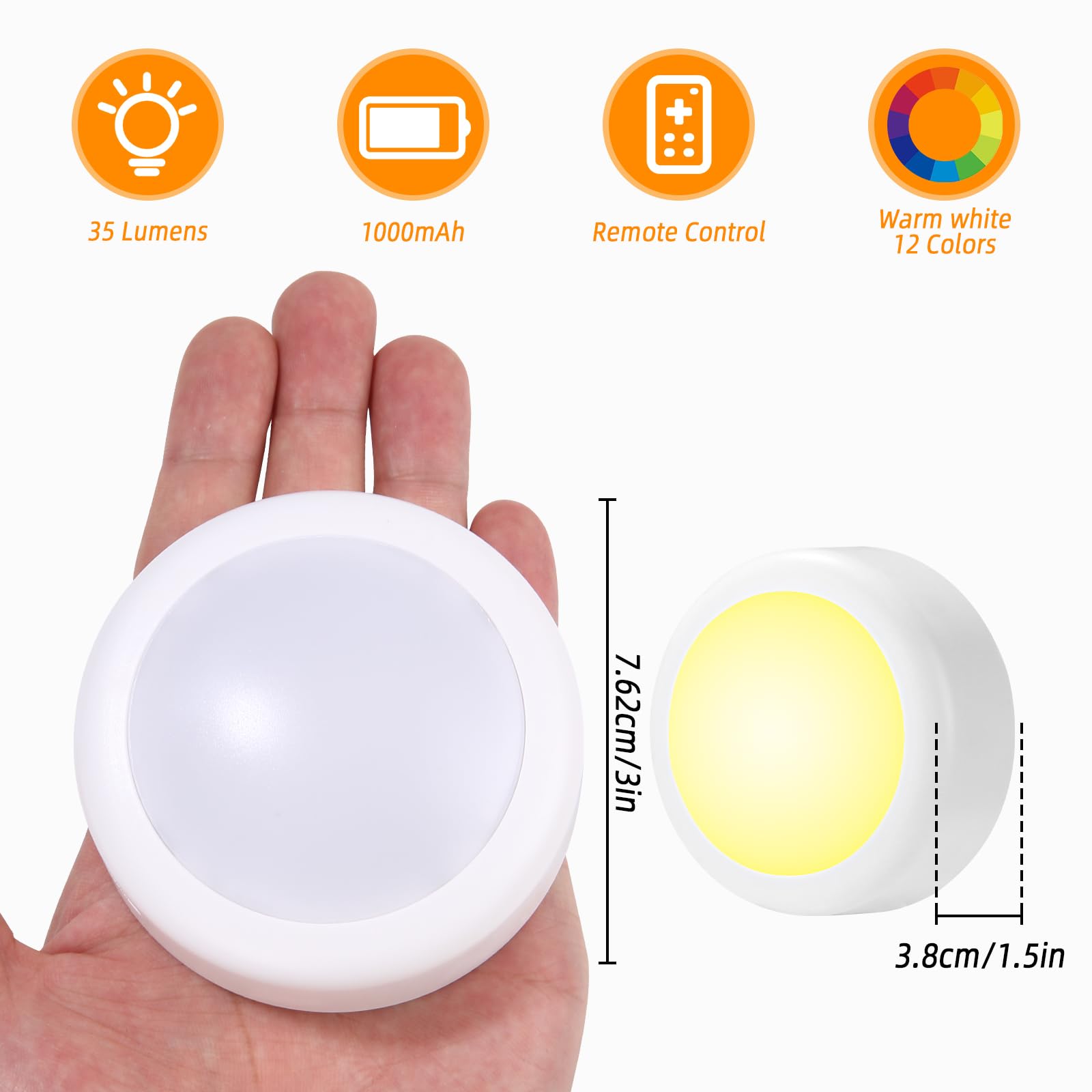 LED zestaw 6 latarm z pilotem zdalnego sterowania, 1000 mAh, możliwość ponownego ładowania, oświetlenie podszafki i szafy, magnetyczne oświetlenie regału
