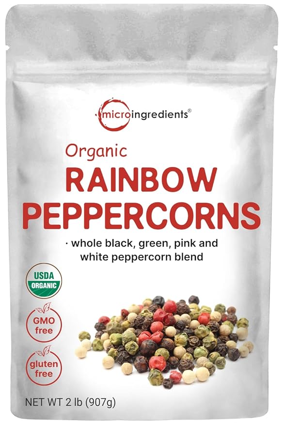 Organic Whole Rainbow Peppercorn Blend, 2lbs Black