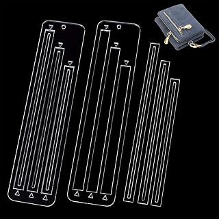 PH PandaHall 6pcs Acrylic Zipper Pocket Template, 7/8/9Inch Zipper Making Templates Clear Zipper Template for Beginners Wallets Jackets Curve Bag Zip Pocket DIY Crafts Sewing Accessory