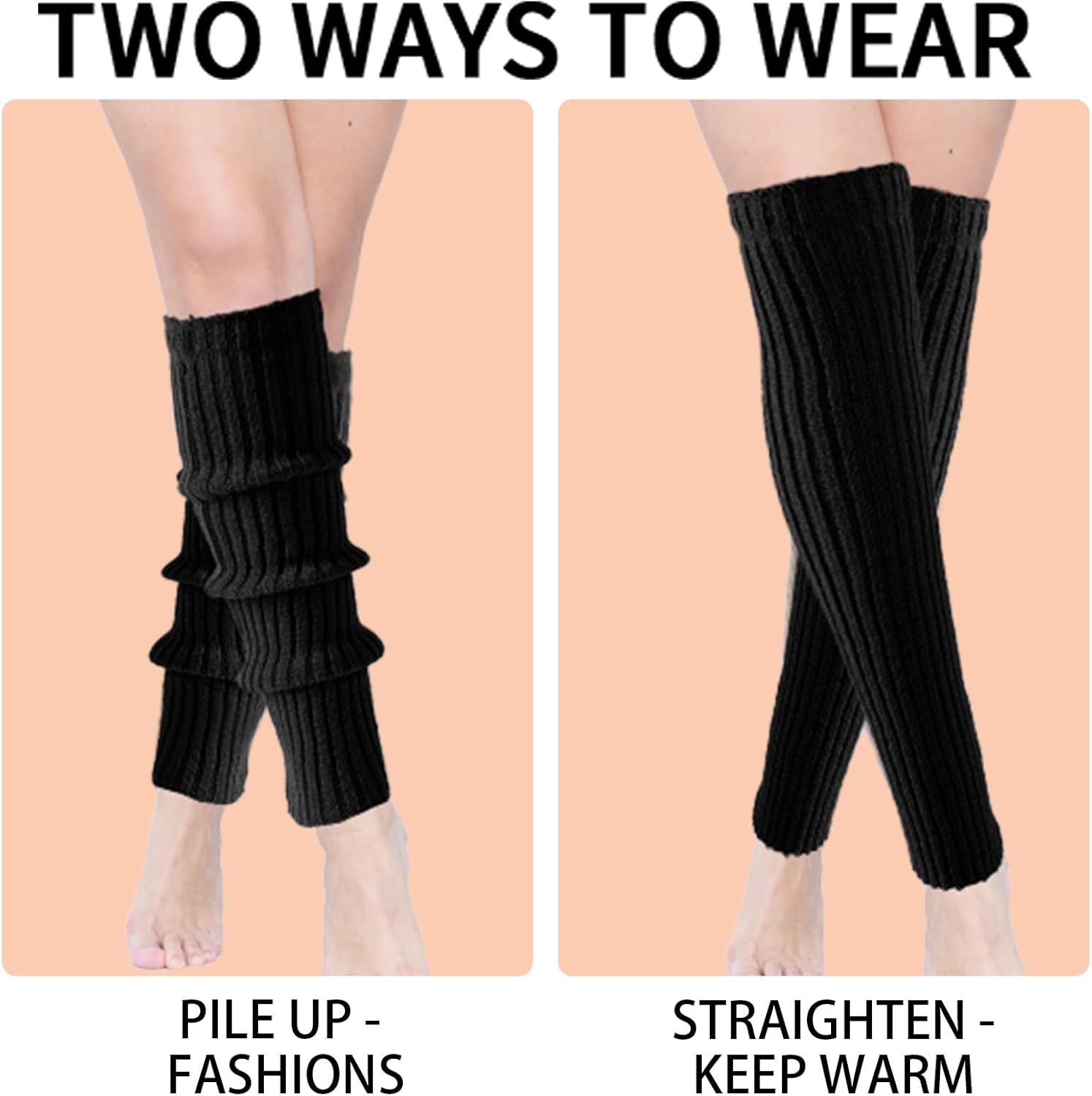 Buauty Leg Warmers for Women 80s 90s Outfit Fashion Neon Ribbed Leg Socks Fashion Y2k Neon Accessories Sports Yoga (2 Pairs) - Image 3