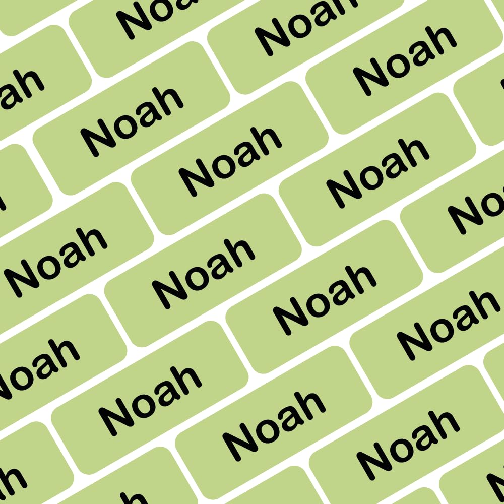 My Nametags® 175 Mini Name Stickers Pack | Personalised Small Labels for School Supplies Like Pens, Pencils, Markers & Other Stationery | Waterproof No-Iron Mini Tags for All Ages | Lime Green II