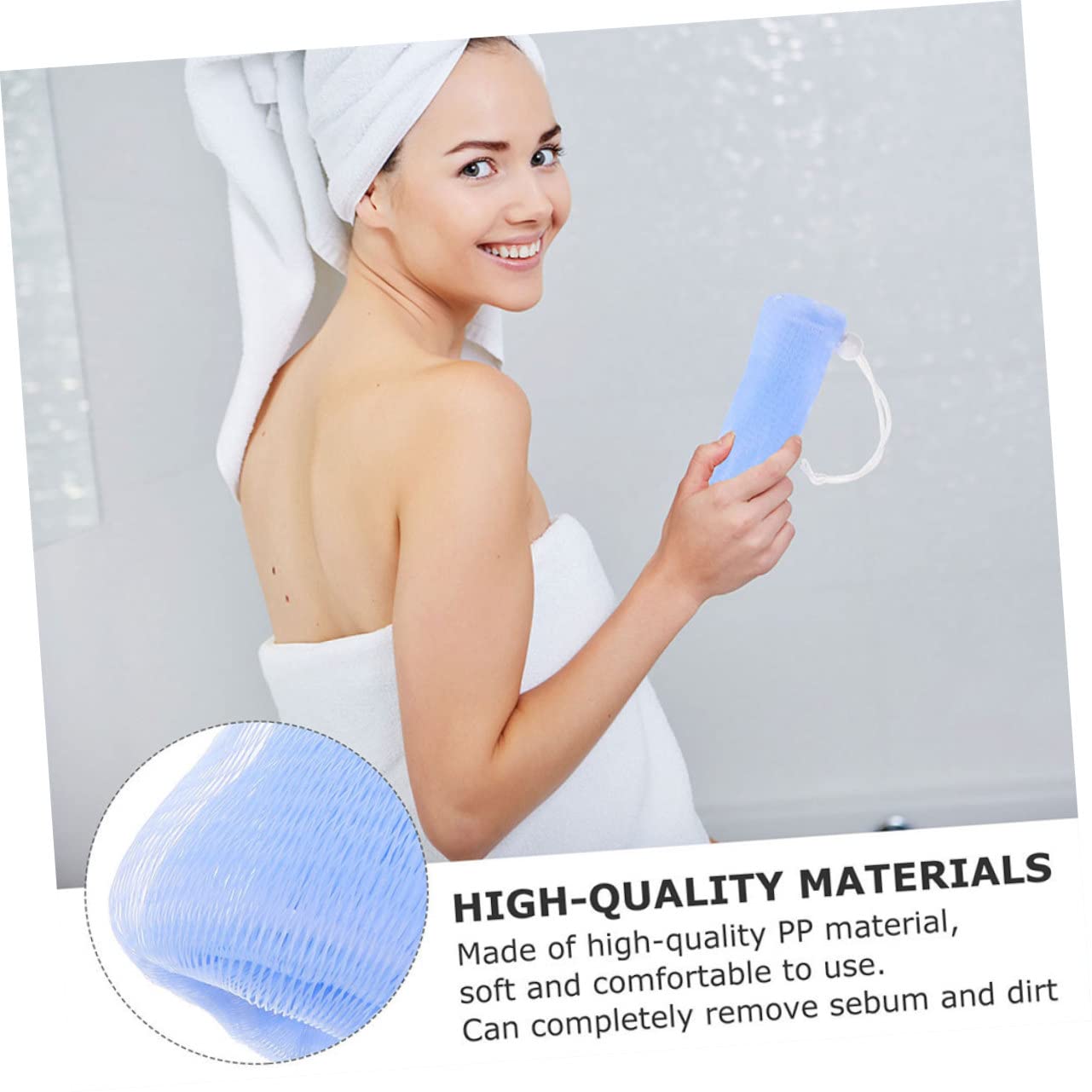 Bolsa de Espuma de Jabón para Ducha Cuerda, 10 Piezas de Malla PP y PE para Producir Burbujas y Secado Rápido