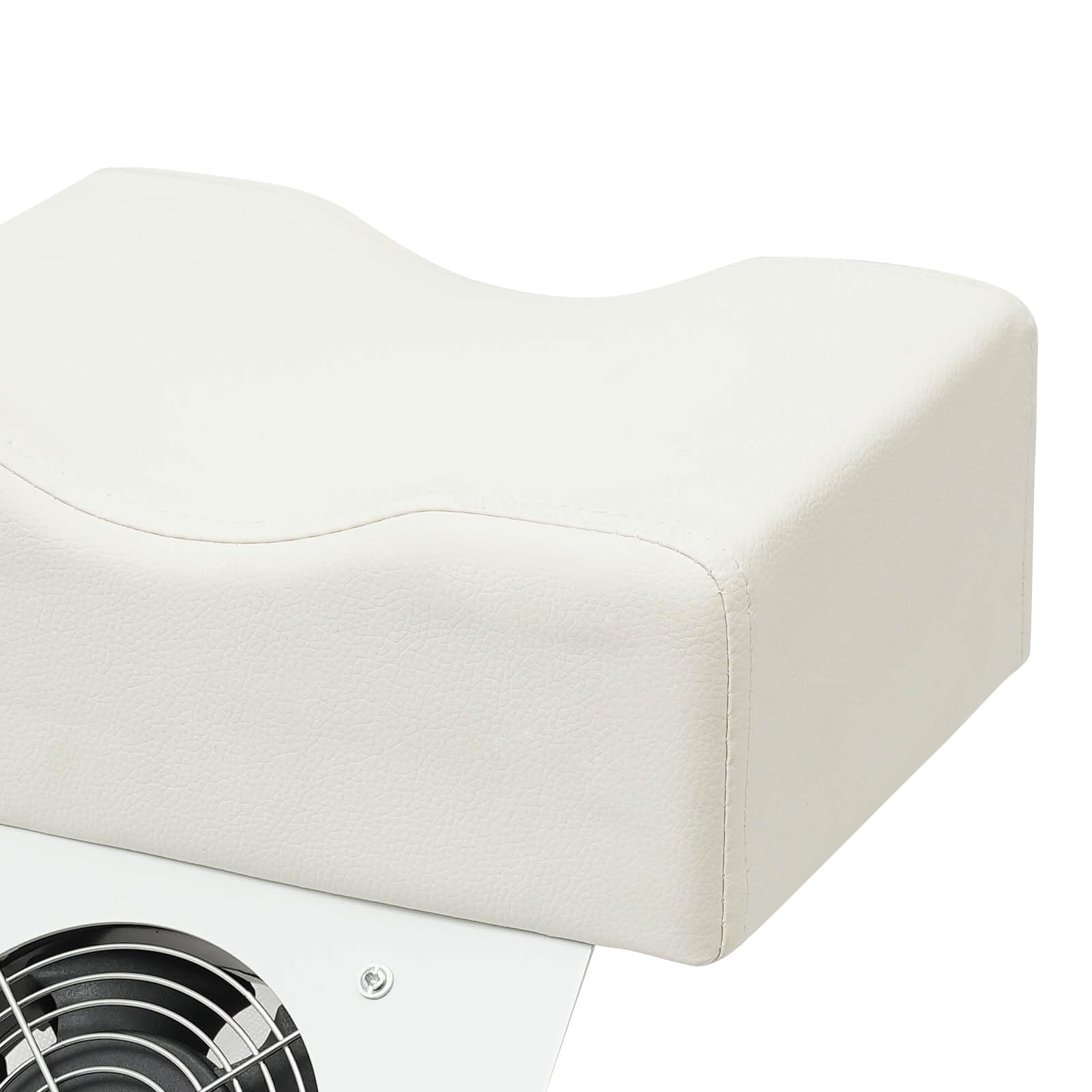 Sgabello per pedicure, 31 x 28 x 45 cm, 10 kg, altezza regolabile, base a forma di H, per pedicure, pedicure, con aspirazione, poggiapiedi per manicure per saloni, spa, uso domestico (bianco)