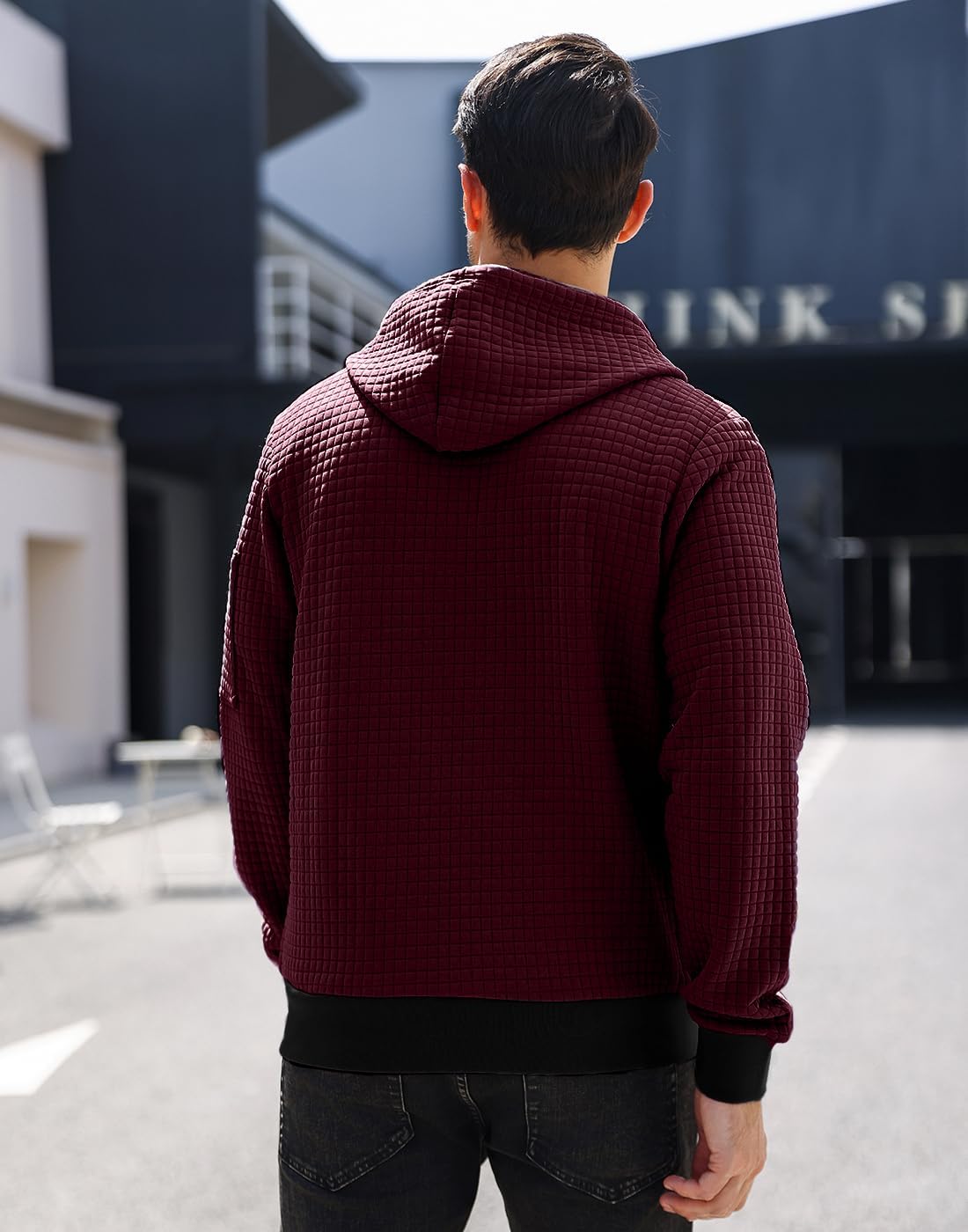 Mens Zip Up Hoodie Full-Zip Sweatshirt Lightweight Loose Fit Hooded Jackets - Image 4