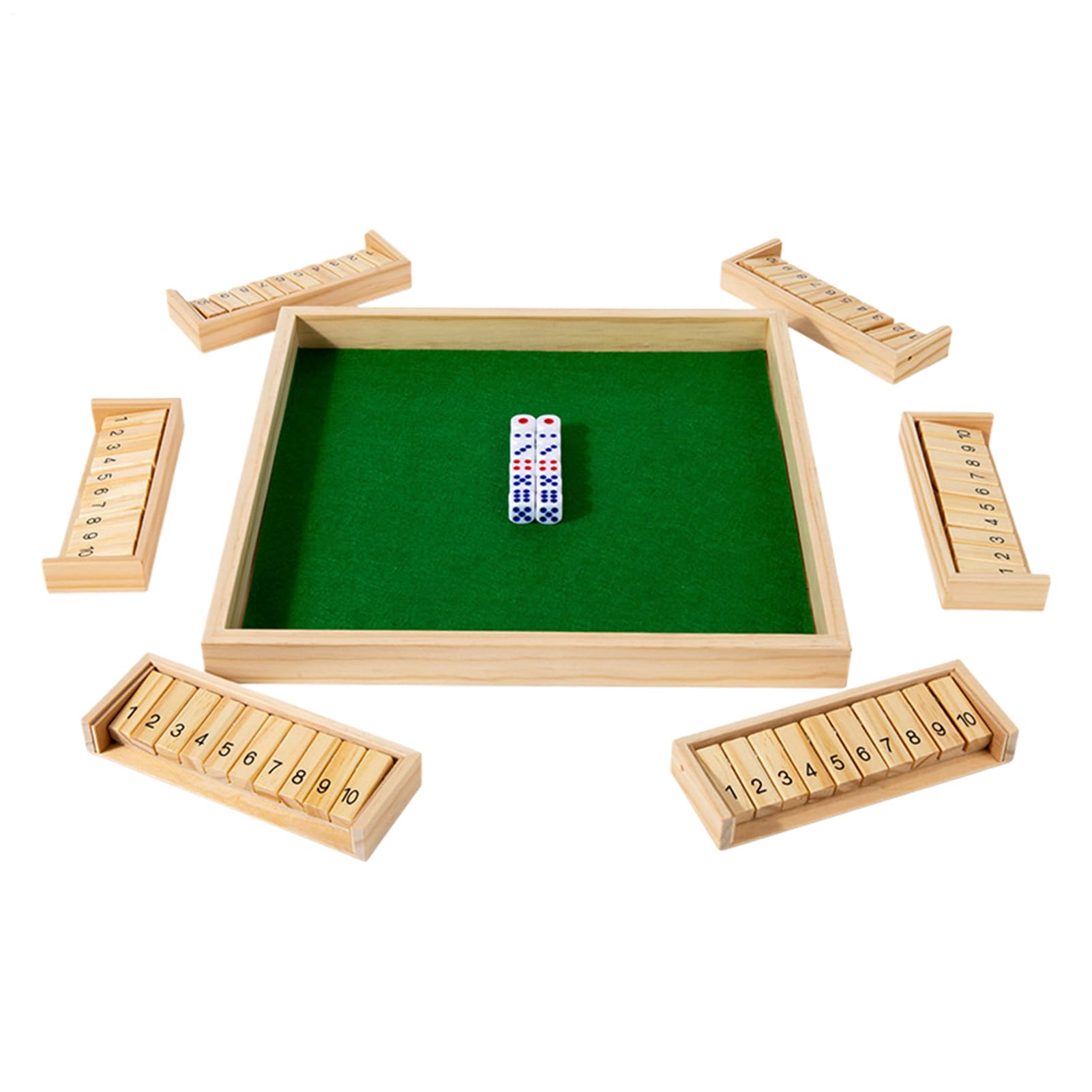 Juego de dados de madera artesanal para actividades de mesa elegantes 8