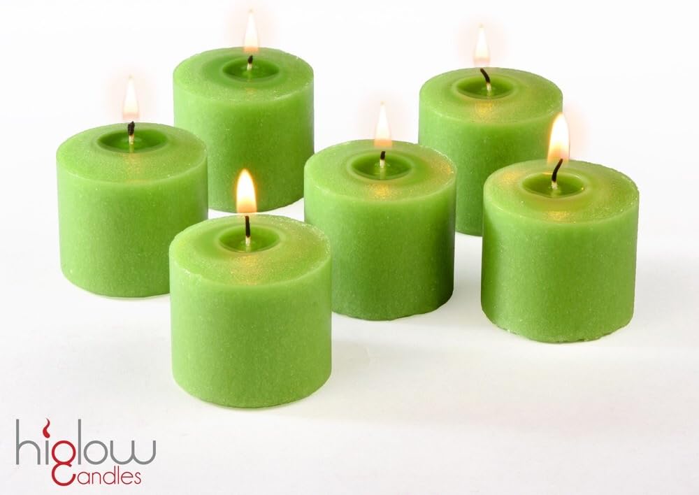 Votive Candle, Citronella Scented Lime Green Wax, Box of 12, for Wedding, Birthday, Holiday & Home Decoration (10 Hour) Mesquite Repellent