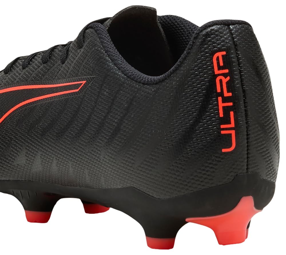 PUMA Buty piłkarskie unisex Ultra 6 Play FG/AG, czarne, czerwone, 40 EU, Puma Czarny PUMA czerwony, 41 EU