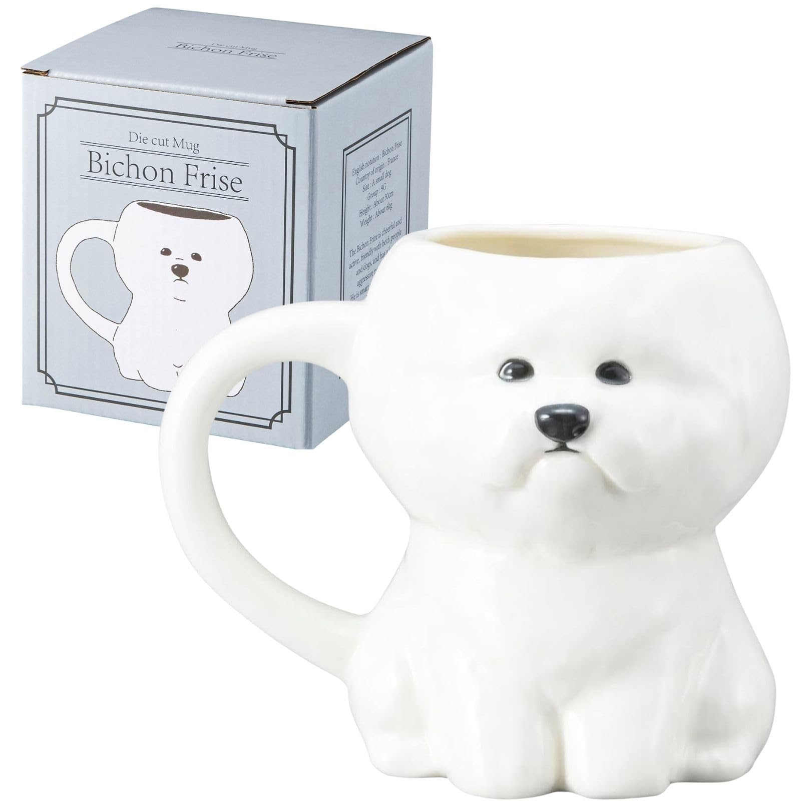 Amazon.com: サンアート SAN4236-4 Cute Tableware Mug, Bichon Frise