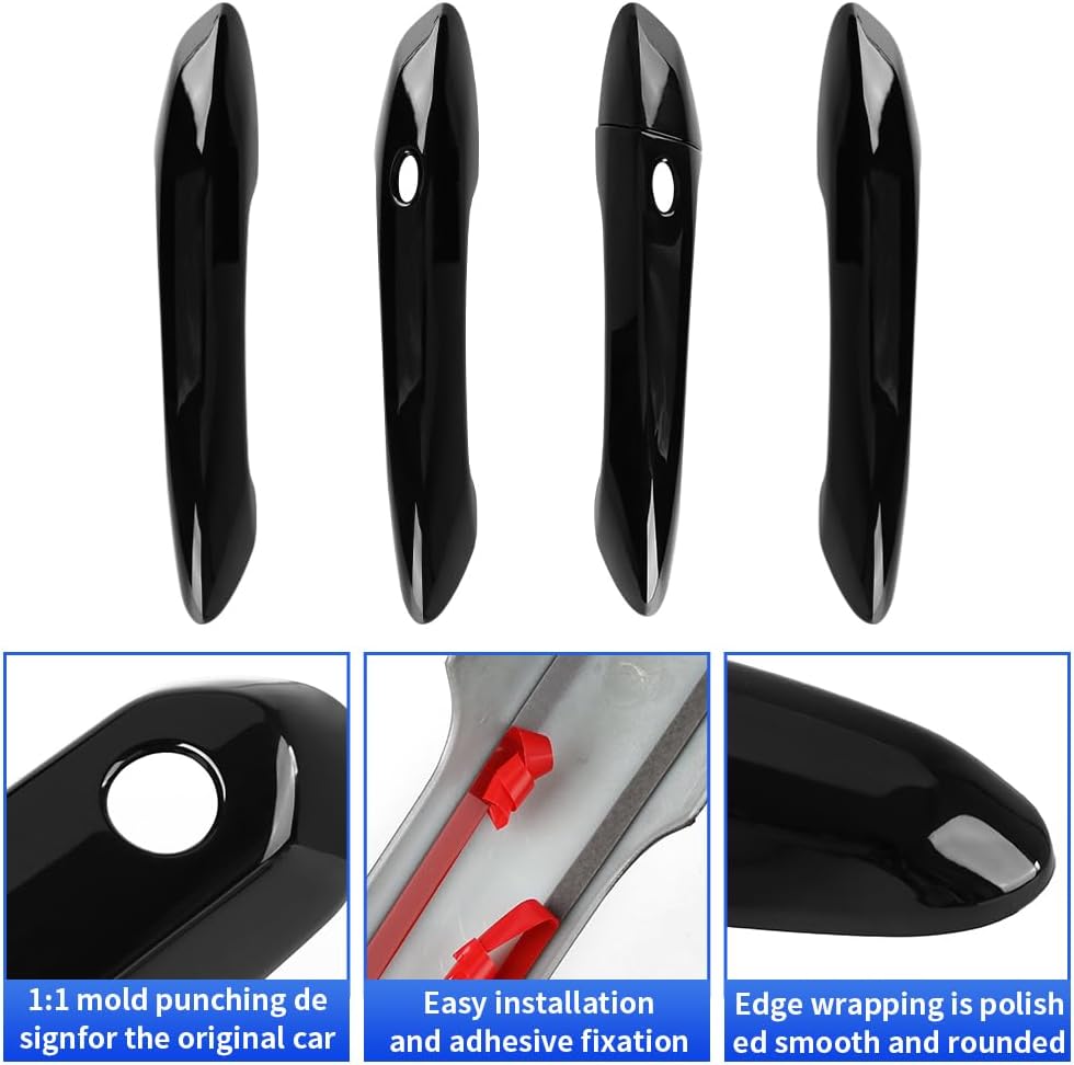 Car Door Handle Cover for Hyundai Tucson 2022 2023 2024 2025 2026，Santa Cruz 2022-2026 Hybrid Auto Exterior Accessories Handle Protectors Covers Wrap Decoration ABS Gloss Black