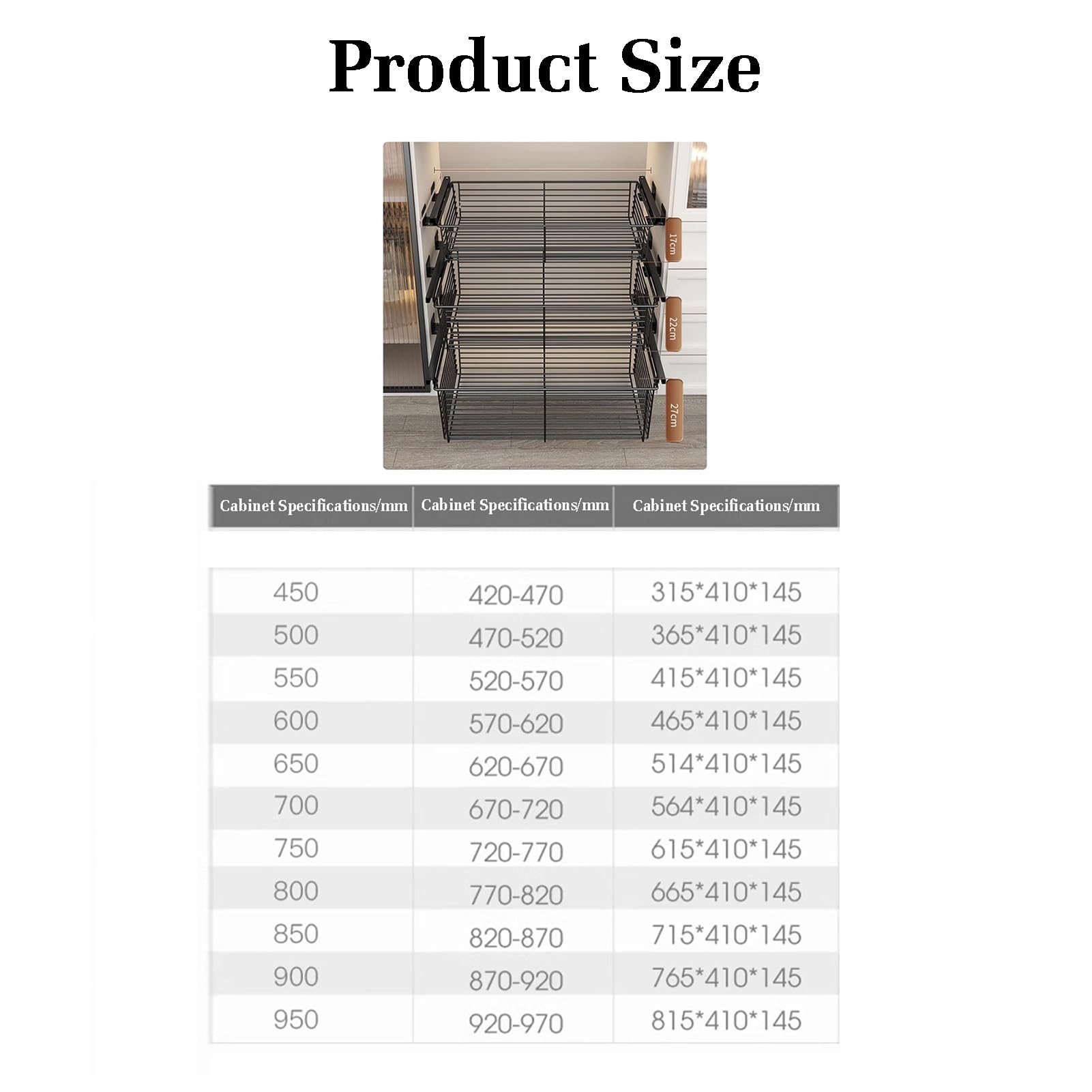 Scatola organizer per armadio, con cestini staccabili impilabili e divisori per cassetti facili da estrarre, organizer per cucina, ufficio, armadi e armadietti, 315 x 410 x 145 mm