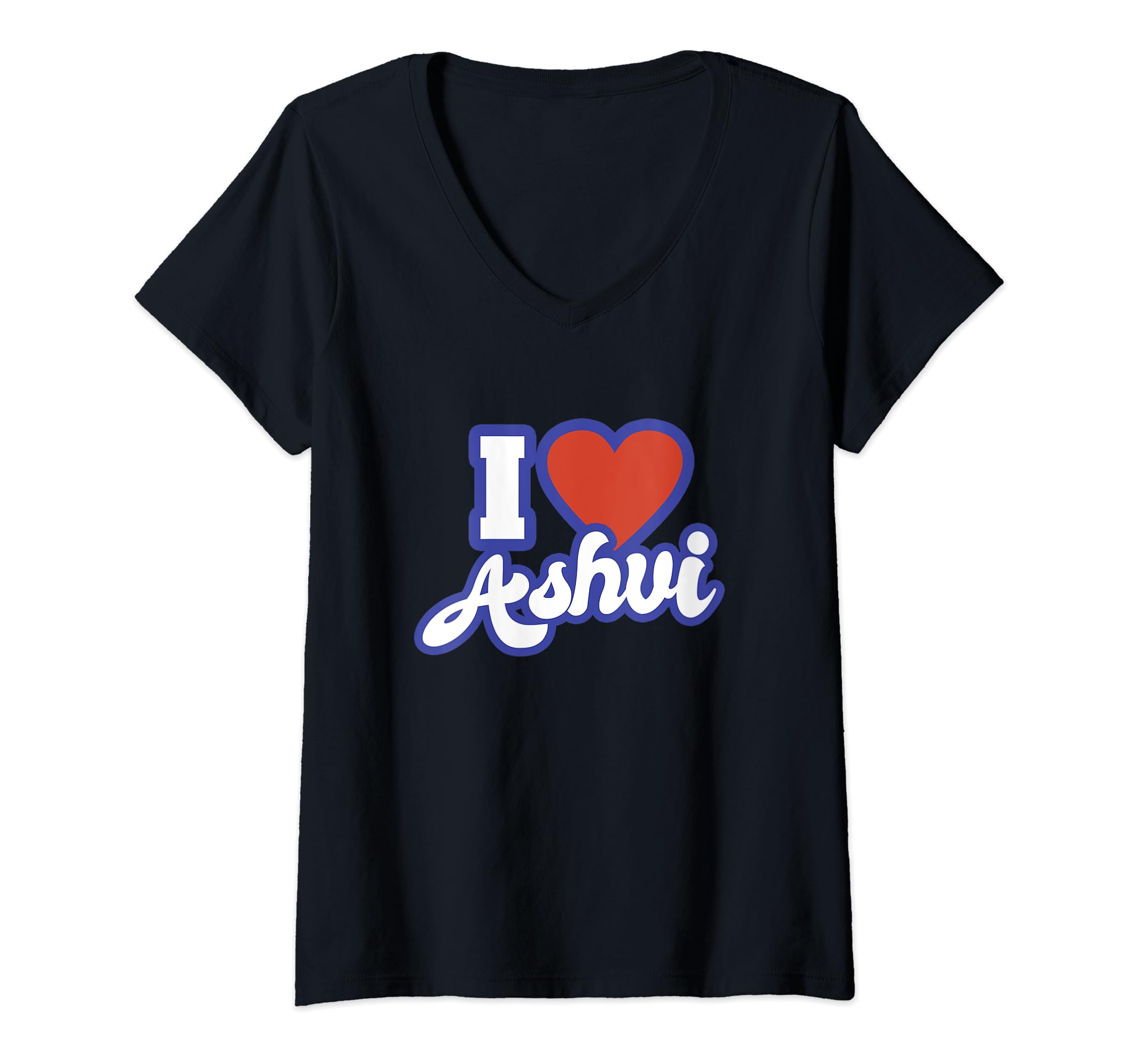 I Love Ashvi V-Neck T-Shirt