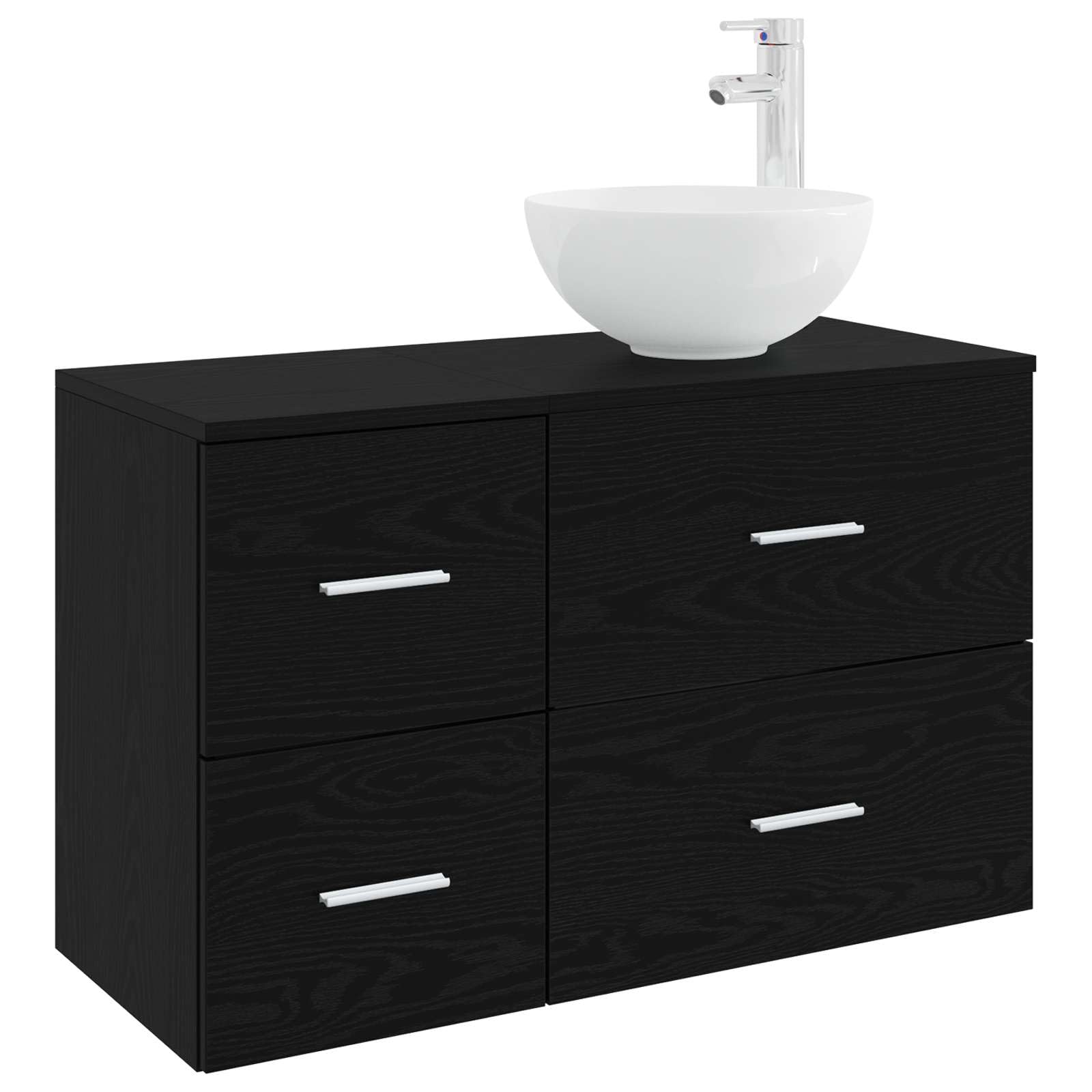 Hothingwell Zestaw mebli łazienkowych 2 szt. Chene Black