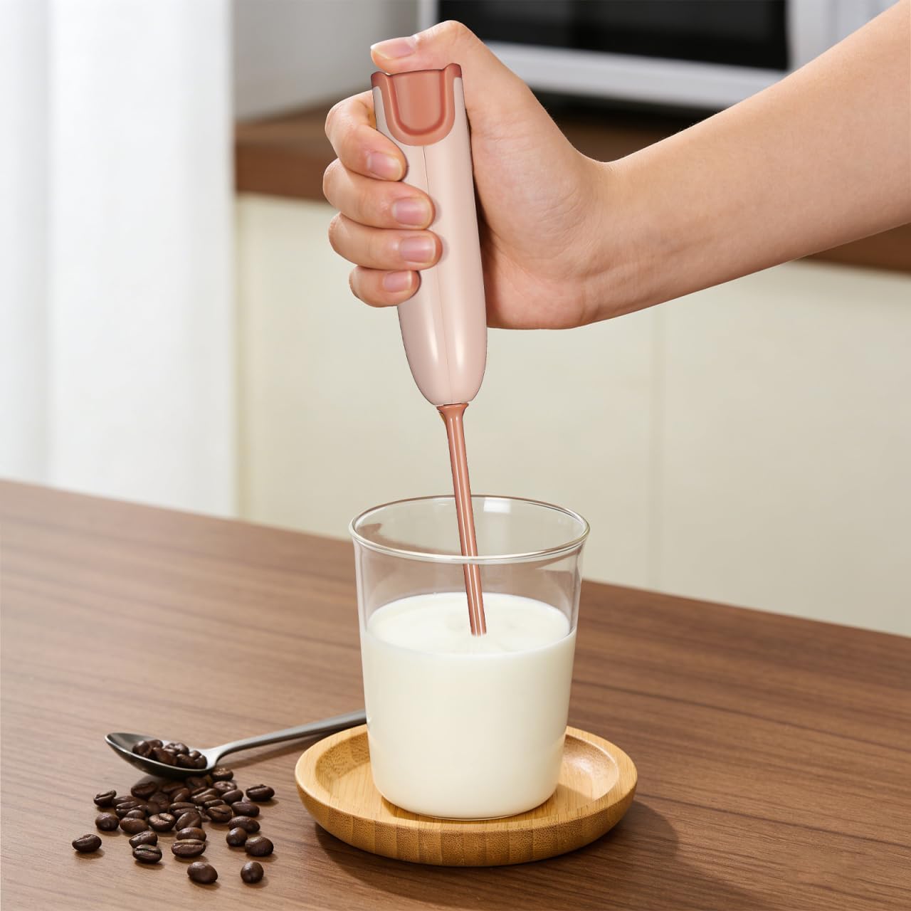 Handle Electric Baby Formula Mixer, Milk Powder Stirrer with 2 Mixing Rods, Portable Bottle Mixer with Long Rod Design Lightweight Cordless Electric Stirrer for Baby Bottle Coffee Protein
