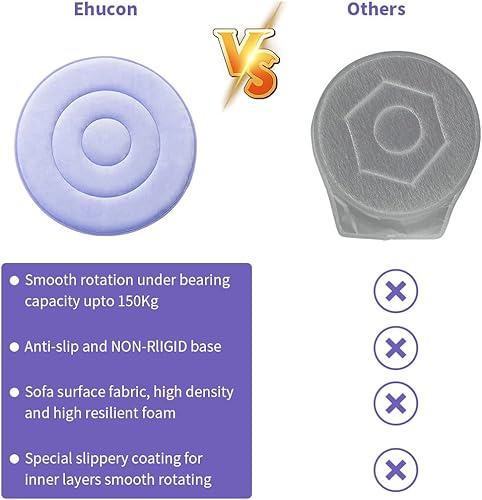 Miniatura 7 de Ehucon Cojín de asiento giratorio de 360 grados para automóvil, cojín de asiento giratorio para ancianos, silla giratoria para asiento de automóvil