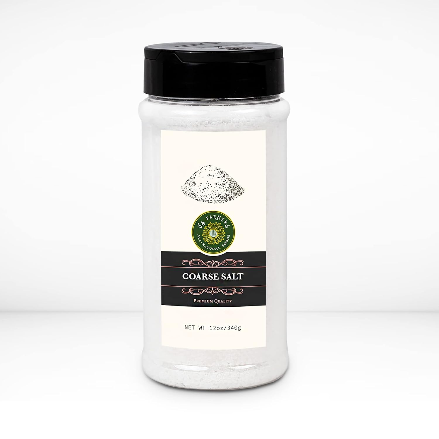 US-FARMERS Natural Premium Quality Natural Pure Coarse Salt, Kosher Sea Salt, Non-GMO, Artificial Flavors, Colors, Pack in USA, 12 Oz : Grocery & Gourmet Food