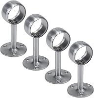 Vista 1 de Antrader Paquete de 4 soportes de acero inoxidable de 1.26 pulgadas de diámetro para armario, barra de soporte, soporte de tubería, soporte
