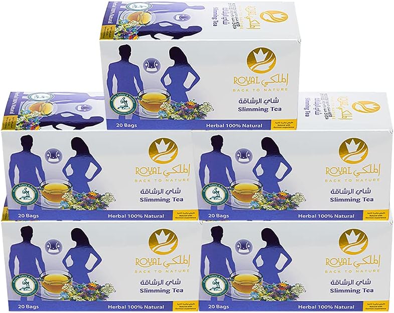 Al-Malaky Royal Al Malaky All Natural Fitness Tea | Herbal Tea for Weight Loss, Improved Blood Flow, and Energy | 100 Bags (5 Set)